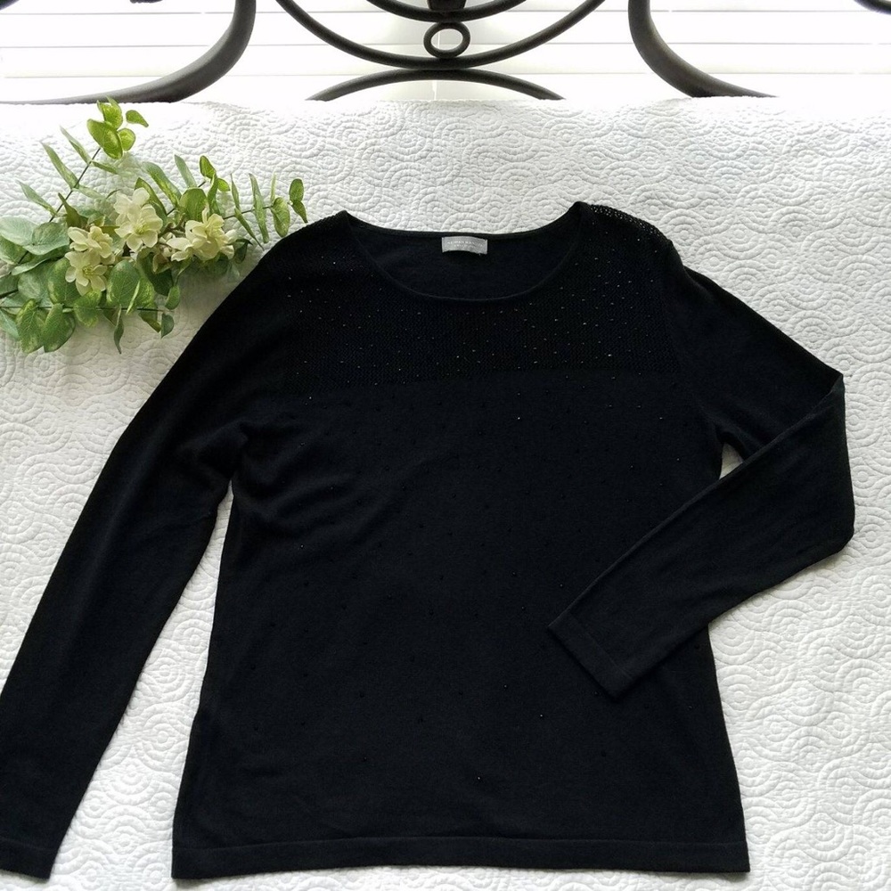 Neiman Marcus Exclusive Black embellished sweater